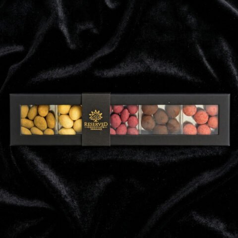 Gaveæske - Chokolademandler 5 smage