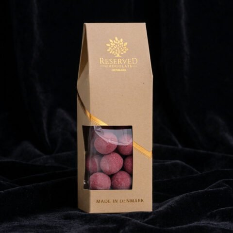 Lakrids - Hvid chokolade & hindbær/rabarber pulver