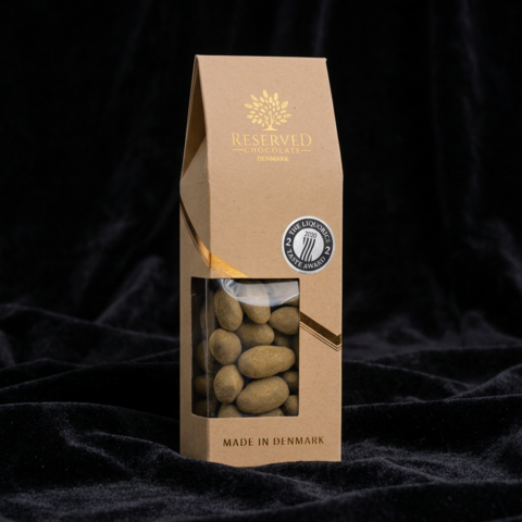 Mandler - Hvid chokolade og lakridspulver